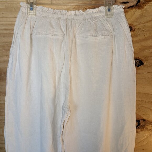 WEEKEND LA Arlo Linen Pants Womens Large Cream White Lounge Pockets Neutral Cozy - Picture 9 of 15